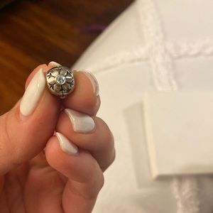 Snowflake with blue stone pandora charm